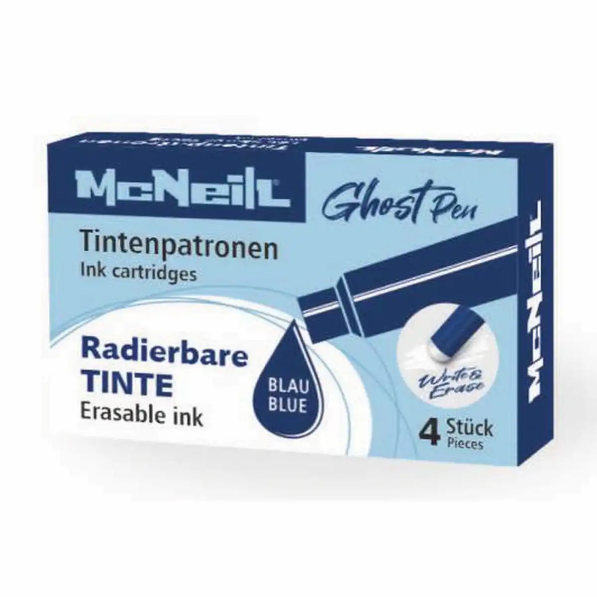 McNeill Tintenpatronen Ghost Pen radierbar 4 Stück Blau McNeill Tintenpatronen Ghost Pen radierbar 4 Stück Blau